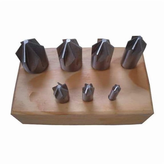 Westward Countersink Set,7 PC,6 FL,82 Deg,HSS 21ML39