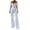White, variant on Wdgfv Womens Sequins Jumpsuits Formal Backless Romper Long Pants with Chain Belt and Sparkling Sequins Backless Elegant Pantsuit for Evening Wear Black S