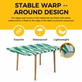 thumbnail image 4 of Green White Moire Table Cloths for 3 Foot Rectangle Tables, Modern Abstract Art Patio Waterproof Elastic Fitted Tablecloths, Washable Rectangular Table Cover for Camping, 4 of 8