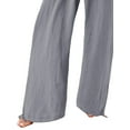thumbnail image 3 of ORQ Casual Thin Summer Elastic Waist Cotton Linen Plain Women Trousers, 3 of 5