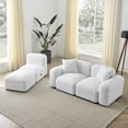 thumbnail image 2 of L-Shape Modular Sectional Sofa, Teddy Fabric Large Sofa Couch with 2 Pillows, DIY Combination 4-Seater Sectional Sofa for Living Room Apartment, 2 of 7