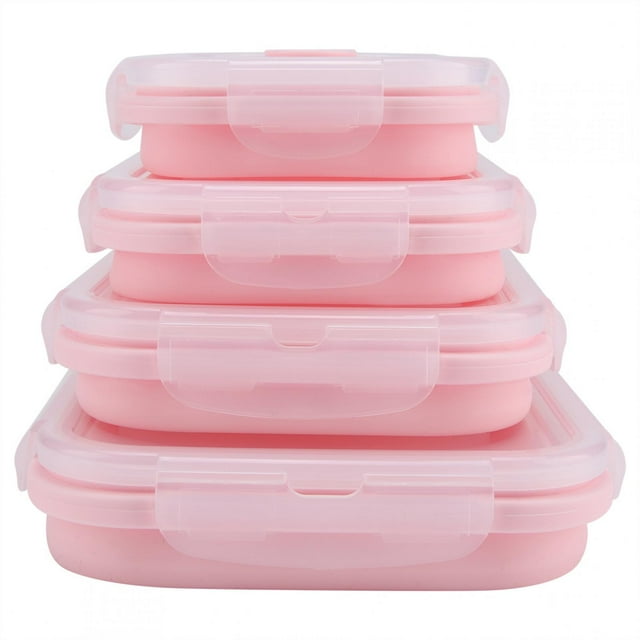 Portable Silicone Lunch Box Set Bento Box Folding Microwave Lunchbox Food Container