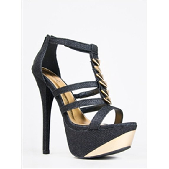 Qupid Count-23x - Black Glitter PU 8.5