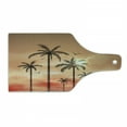 thumbnail image 1 of Tropical Cutting Board, Palm Trees with Dramatic Sky Clouds and Gulls Exotic Display Art, Decorative Tempered Glass Cutting and Serving Board, Wine Bottle Shape, Coral Salmon Brown, by Ambesonne, 1 of 1