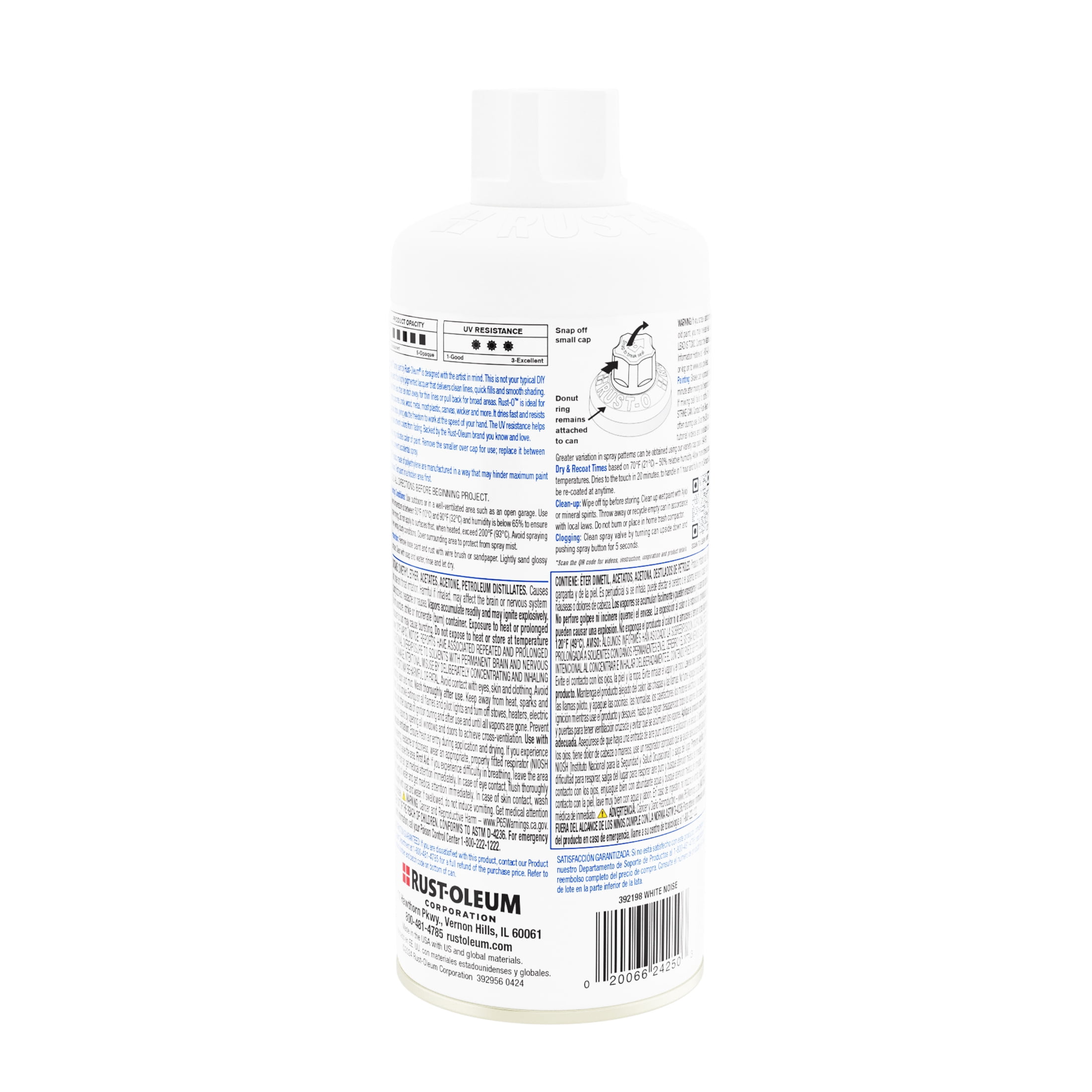 (6 pack) White Noise, Rust-Oleum, Acrylic Matte Spray Paint-392198, 11 oz
