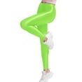 thumbnail image 3 of Zaldita Womens Shiny Metallic High Waist Stretch Leggings Yoga Pants Buttery Soft Trousers Wet Look Fluorescent Green XL, 3 of 3