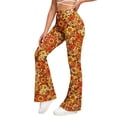 thumbnail image 2 of QUNYINEY Flare Compression Leggings for Women Yoga Athletic Floral Jegging Slim Fit High Waisted Workout Leggings, 2 of 9