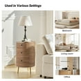 thumbnail image 6 of Wood Side Table with 3 Drawers Metal Legs for Living Room Bedroom, Natural, 6 of 7