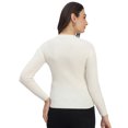 thumbnail image 2 of Cavardi Casual Women's Round Neck Ribbed Top – White | Free Size, 2 of 2
