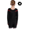 thumbnail image 3 of Aislor Kids Girls Long Sleeve Sparkle Gymnastics Leotard and Shorts Hair Scrunchies Ballet Dance Red 14, 3 of 7