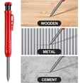 thumbnail image 5 of Professional Mechanical Carpenter Pencils, Deep Hole Marker with Extended And Needle Nose Tip, Quality Marker Marking Tool with Design Patent for Construction, Woodworking,, 5 of 8