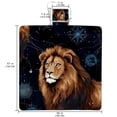 thumbnail image 2 of Leo Canvas Beach Blanket Picnic Mat, Waterproof Outdoor Camping Rug for Sand Proof, with Carry Bag for Travel, Beach, Park - Blue Stripe Pattern - 200 Characters, 2 of 6