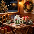 thumbnail image 6 of 11oz Christmas Initial Ceramic Coffee Mug, Festive Green Glitter Letter Design With Santa Hat Holiday Print, White Drinking Cup For Hot Cocoa Tea, Xmas Gift For Household Daily Use, 6 of 7