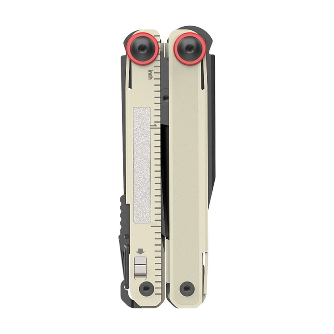 Swiss Tech 10 in 1 Multitool with Spring Action Shears AUS 8 Steel Blade Carabiner and Sheath, Ivory
