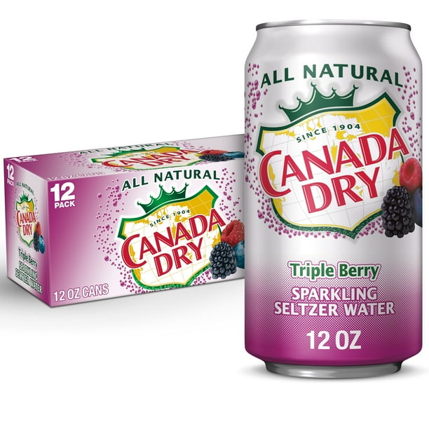 Canada Dry Triple Berry Sparkling Seltzer Water, 12 fl oz cans, 12 pack
