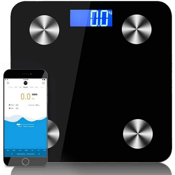 Kunova (TM) 400 lbs Wireless Bluetooth Digital Bathroom Scale with IOS and Android App to Manage Body weight, Body Fat, Water, Muscle Mass, BMI, BMR, Bone Mass and Visceral Fat