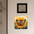 thumbnail image 3 of 14 Inch Wall Clock Battery Operated Square Clock Decorative for Office, Kitchen, Outdoor, Living Room，Yellow Sunflower Butterfly Animal Pattern, 3 of 4