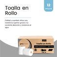 thumbnail image 3 of Toalla En Rollo Para Manos Absorbente Greymoon 6 Rollos 180m, 3 of 4