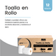 thumbnail image 3 of Toalla En Rollo Para Manos Absorbente Greymoon 6 Rollos 180m, 3 of 4