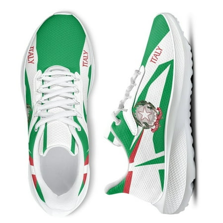 Green White Women s Sneakers Italy Flag Design Brand Summer Sneakers Lightweight Lace Up Casual Walking Shoes Flats