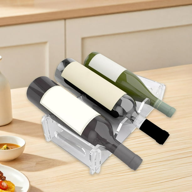 Estante de exhibición para vinos de encimera, adorno decorativo, transparente, acrílico, moderno, para botellas de vino, para cocina, restaurante y