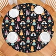 thumbnail image 2 of Black Princess Castle Rainbow Pattern Round Fitted Tablecloth with Elastic Edge,Dining Table Cover Waterproof,Outdoor Round Tablecloth for Camping,Dining,Indoor and Outdoor, 2 of 7