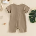 thumbnail image 4 of AherBiu Baby Clothes Short Sleeve Rompers Button Open Leg Unisex Newborn Infant Boys Girls Playsuits, 4 of 4