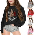 thumbnail image 6 of Boys Girls Christmas Sweatshirt Long Sleeve Crewneck Casual Merry Christmas Graphic Sweatshirts Kids Pullover Tops 3-10 Years, 6 of 6