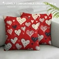 thumbnail image 3 of CMMY  Valentines Day Pillow Cover,White Hearts Decorations Holiday Farmhouse Decorative Pillow Case for Sofa Couch Decor, 3 of 5