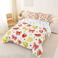 thumbnail image 2 of Manfei Girls Kawaii Red Watermelon Bow Queen Comforter Set 3pcs,Kids Teens Cute Fruit Lemon Strawberry Bedding Comforter Set,Super Cozy Room Decor, 2 of 6