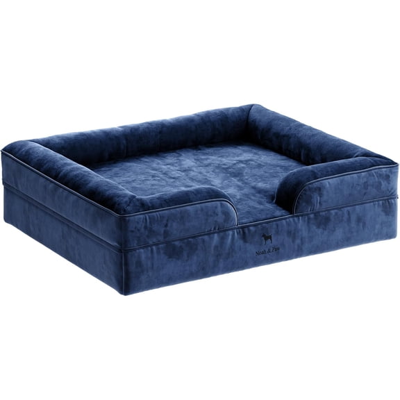 NOAH & PAW XL Dog Bed, 45x35x11 Inch, Orthopedic Large Dog Beds, Eggshell Memory Foam Infused with Cooling Gel, Waterproof, Machine Washable, Includes Inner Cover (Velvet Collection)