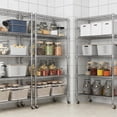 thumbnail image 2 of Legooin 5-Tier Heavy Duty Storage Rack Height Adjustable Wire Shelving Unit Metal Stand for Garage Kitchen 30"W x 14"D x 62"H, Silver, 2 of 6
