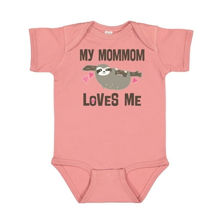 

Inktastic MomMom Grandma Loves Me Sloth Gift Baby Girl Bodysuit