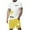 Light Yellow, variant on 2 Piece Set for Men Pants Solid Short Sleeve T Shirt and Drawstring Shorts Regular Fit Loungewear Breathable Linen Matching Set ,XXXL