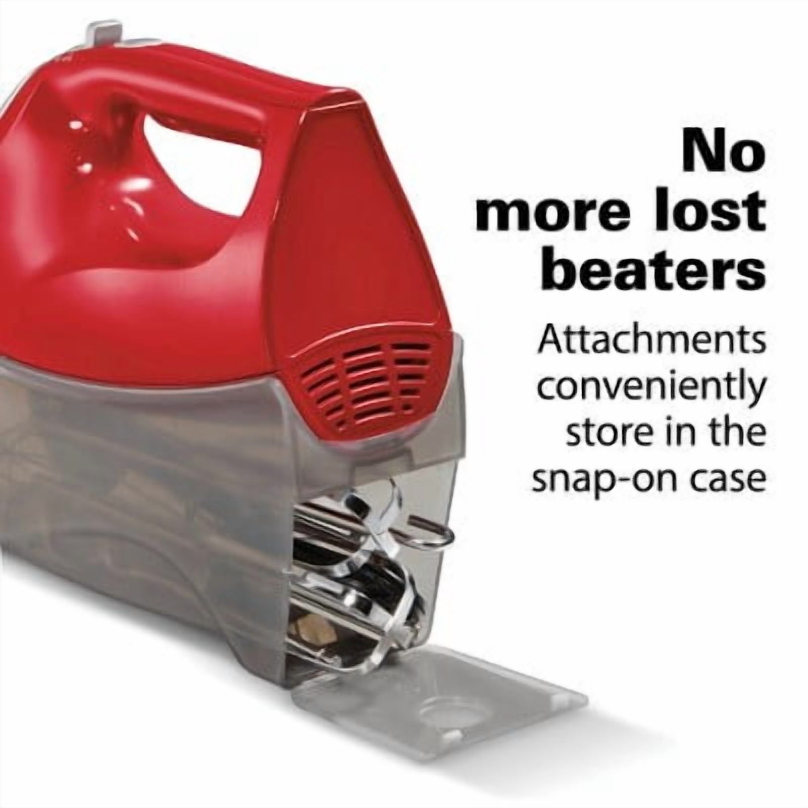 Hand Mixer w/case : 6-Speed Red Handheld Mixer for Kitchen, 275W, Dishwasher-Safe Parts
