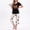 Black, variant on PatPat Halloween Pajamas for Women 2 Piece Lounge Sets Short Sleeve Top and Capri Pants Outfits Letter Prints Home and Street Loungewear, Black, L