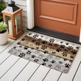 thumbnail image 4 of 2x3 Ft Entryway Area Rug, Cute Dog Claws Kitchen Rug Runner Washable Floor Mat, Farmhouse Brown Grey Wooden Puppy Pawprints Non Slip Indoor Door Mat Throw Carpet for Bathroom Living Room Bedroom, 4 of 8