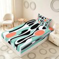 thumbnail image 5 of Manfei Minimalism Abstract Twin Sheets, Teal Orange Aesthetic Bedding, Colorful Stars Reversible 3pcs1 Flat Sheet + 1 Fitted Sheet + 1 Pillowcase, 5 of 6