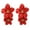 Red, variant on 1 Pair Women Earrings Flower Shape Double Layers 5 Petals Contrastn Color Lady Ear Jewelry