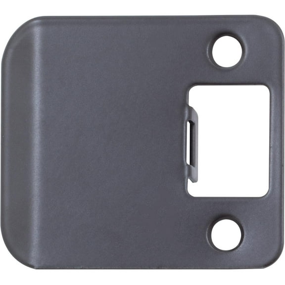 Round Corner Extended Lip Strike Plate, 2-1/4" x 2", (2-1/2" Overall Length), Matte Black by Stone Harbor Hardware