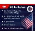 thumbnail image 2 of Titan Telescoping Flagpoles Kit, Aluminum, Silver 25ft, 2 of 7