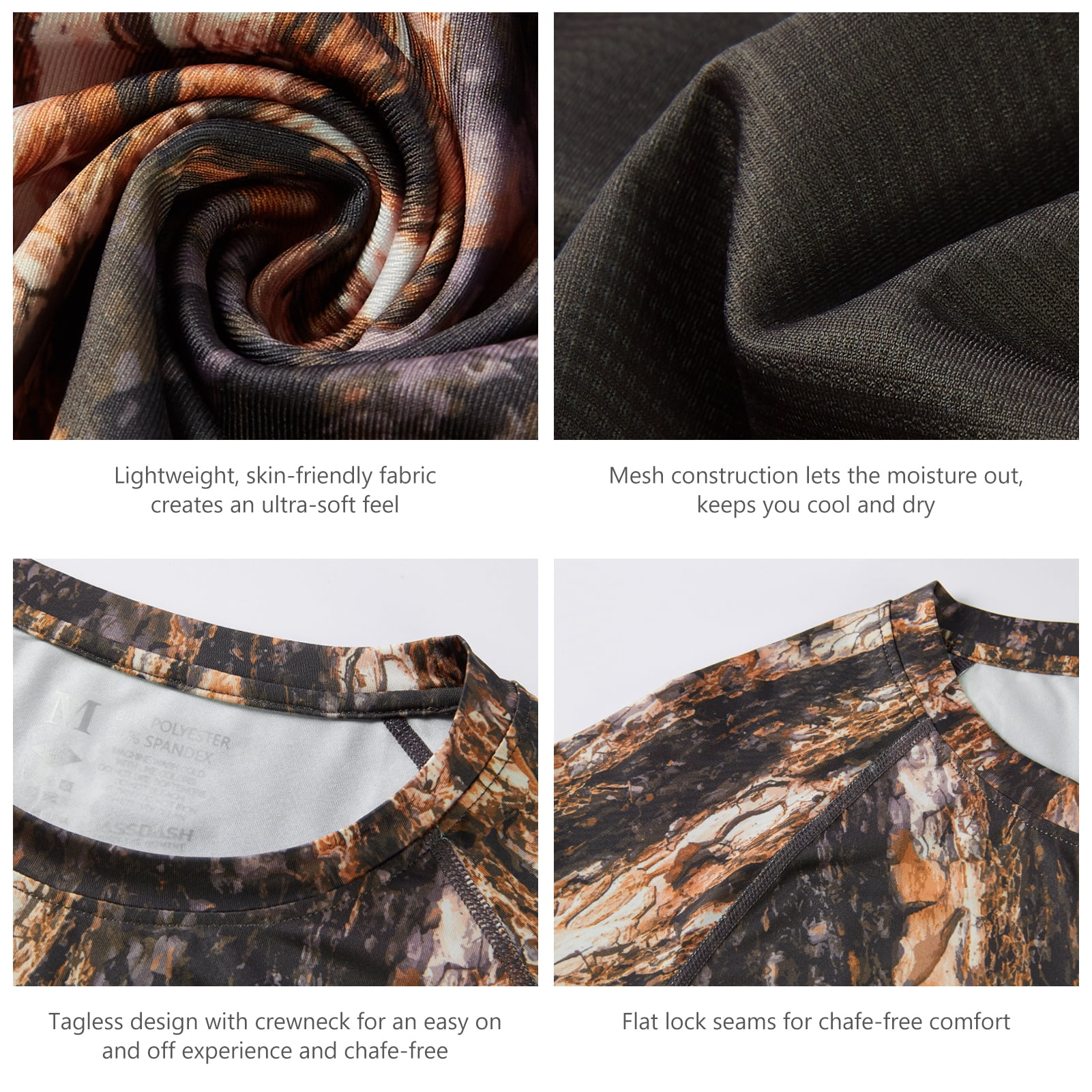 Bassdash FS13M Men's Hunting Camo Performance Long Sleeve Shirt Fishing UPF50+