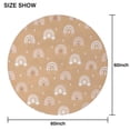 thumbnail image 6 of Brown Boho Bohemia Rainbow Hearts Pattern Round Tablecloth 60"x60",Wrinkle Wipeable Table Cloth for Kitchen Dining Room Picnic Patio Party, 6 of 6