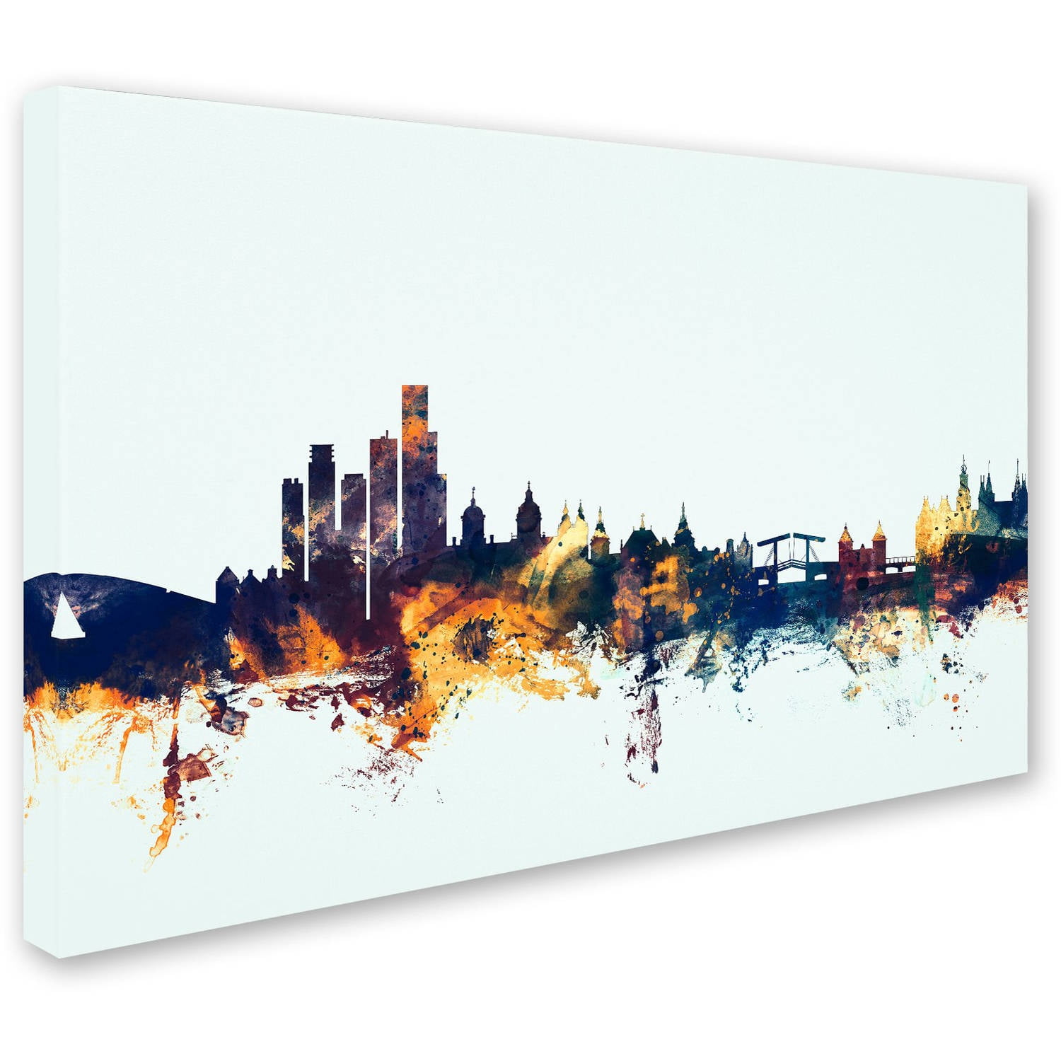 Trademark Fine Art "Amsterdam Skyline Blue" Canvas Art by Michael Tompsett