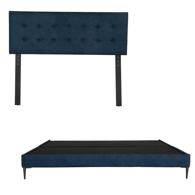 Base Cama Slim Dicasa con Cabecera King Size Bilbao Azul