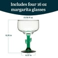 thumbnail image 3 of Libbey Cactus Margarita Glasses Set of 4, Durable Green Stemmed Cocktail Glasses, Lead-Free Cactus Glassware, Unique Plant Themed Frozen Margarita Glasses, 16-Ounce, 3 of 6