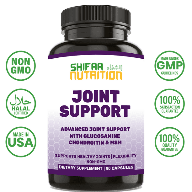 Glucosamine Chondroitin MSM Joint Pain Relief Supplement by SHIFAA NUTRITION Supports Mobility