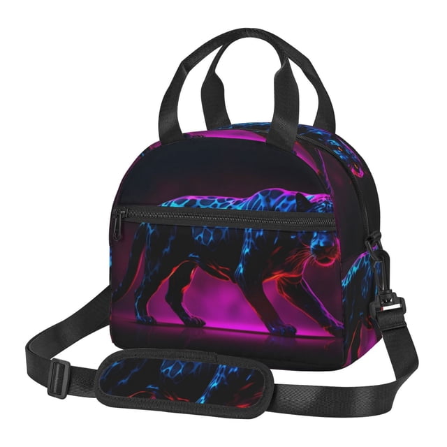 Disketp Futuristic Purple Panther A、 Lonchera Térmica para Mujer y Hombre, Bolsa de Almuerzo Reutilizable e Impermeable para Trabajo, Viajes y Picnic