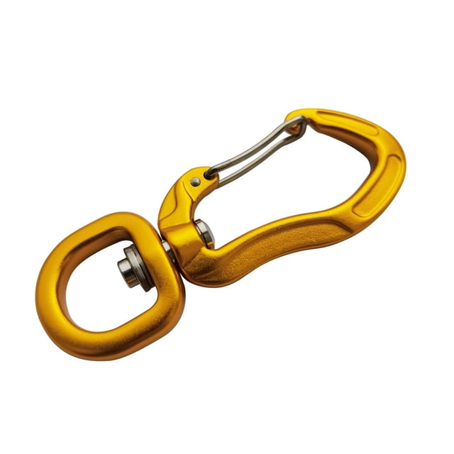 Mosquetón giratorio de alta resistencia, mosquetón con Clip de bloqueo, mosquetón de aluminio giratorio de 360 degree para correa de perro, herramientas , dorado Macarena Mosquetón giratorio
