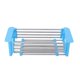 thumbnail image 1 of Estante retráctil de acero inoxidable para fregadero, cesta de almacenamiento de frutas, organizador de cocina, 3 colores, azul, 1 of 8